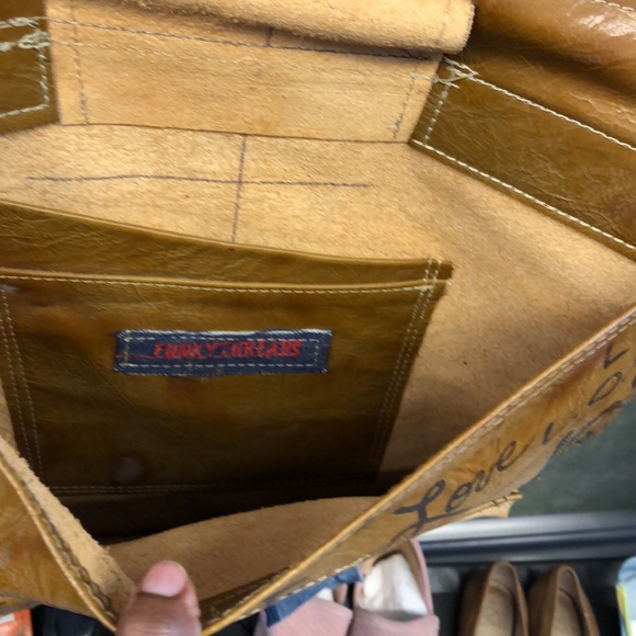 Hand made leather purse one of a kind hand painted with love.